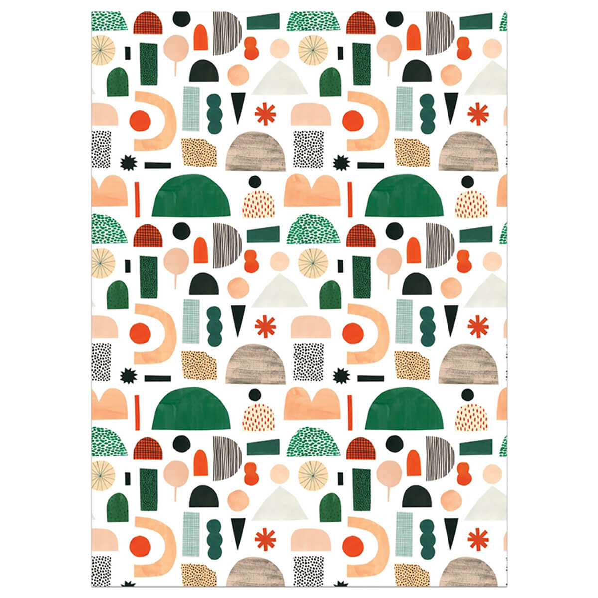 Xmas Shapes Christmas Gift Wrap (3 Sheets Pack) By Red Cap Cards