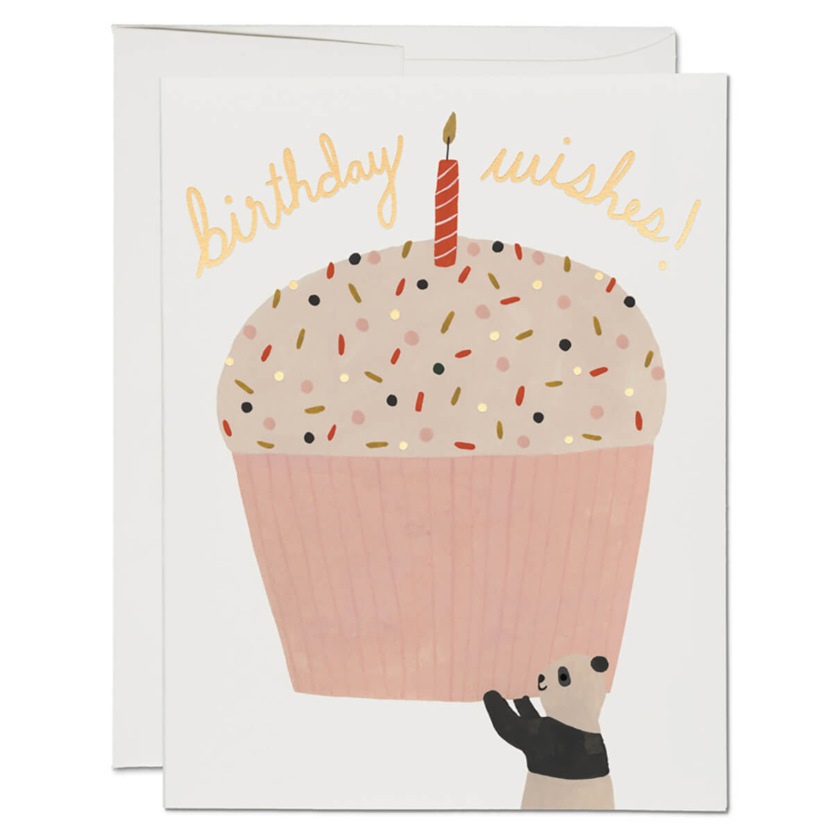 Panda Cupcake Greetings Card by Red Cap Cards