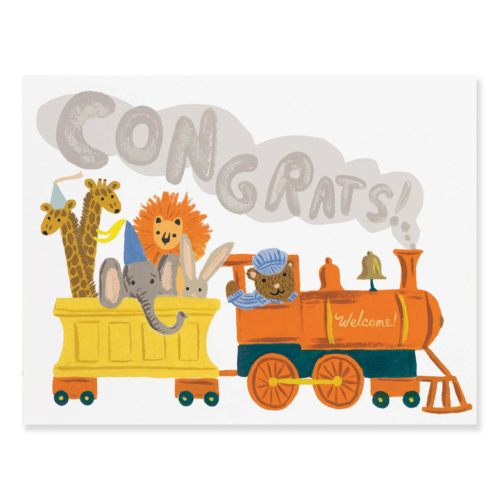 Little Engine Congrats! Greetings Card By Rifle Paper Co.