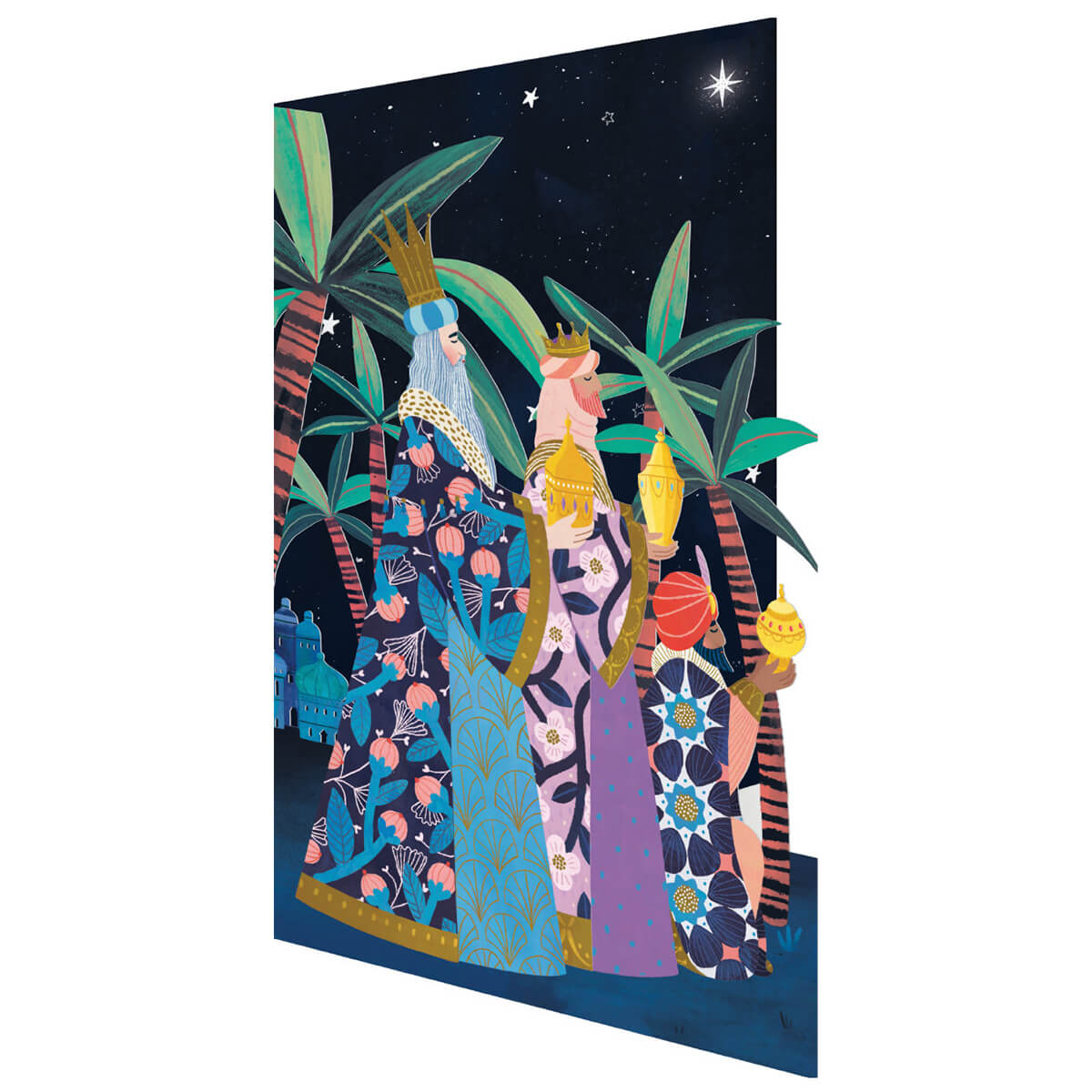 Three Wise Men Laser Cut Christmas Greetings Card By Roger La Borde