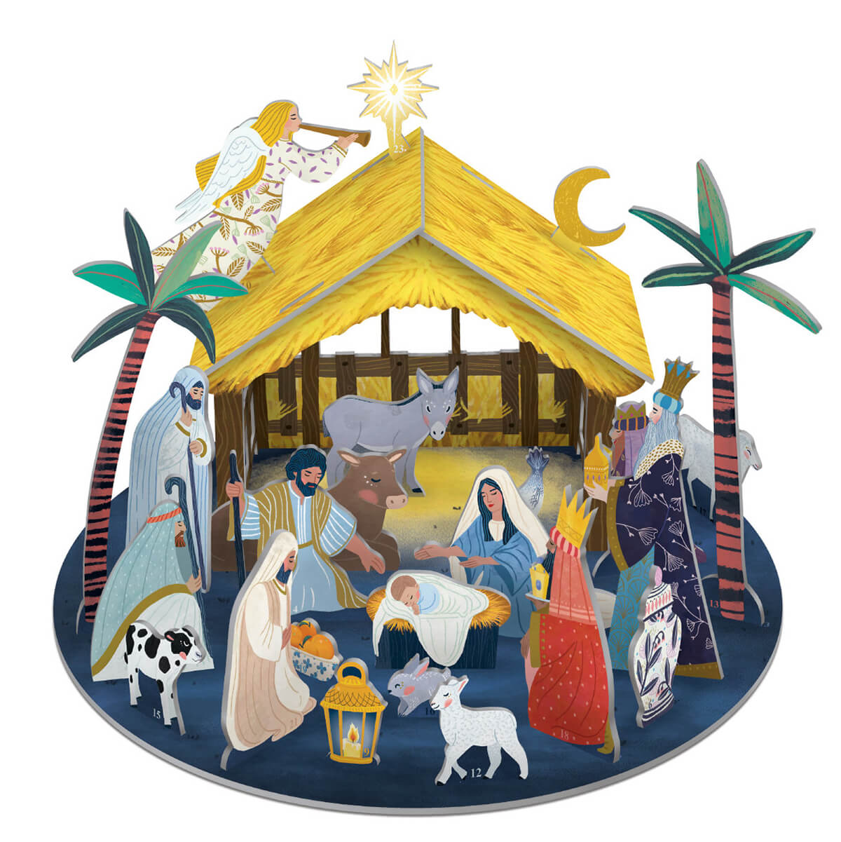 Away In A Manger Nativity Pop And Slot 3D Advent Calendar by Roger La Borde