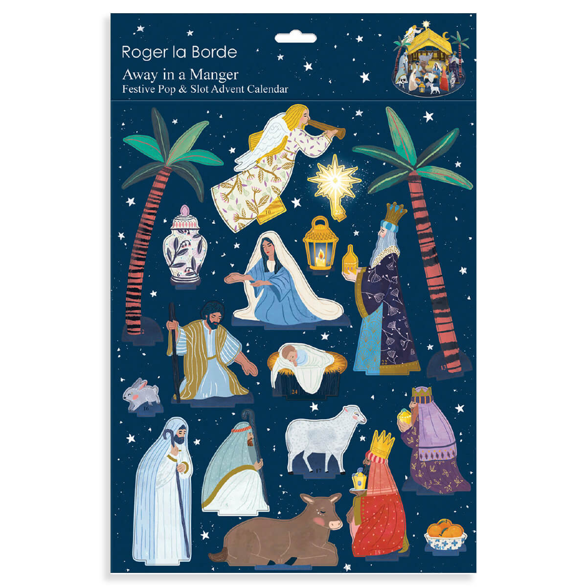 Away In A Manger Nativity Pop And Slot 3D Advent Calendar by Roger La Borde