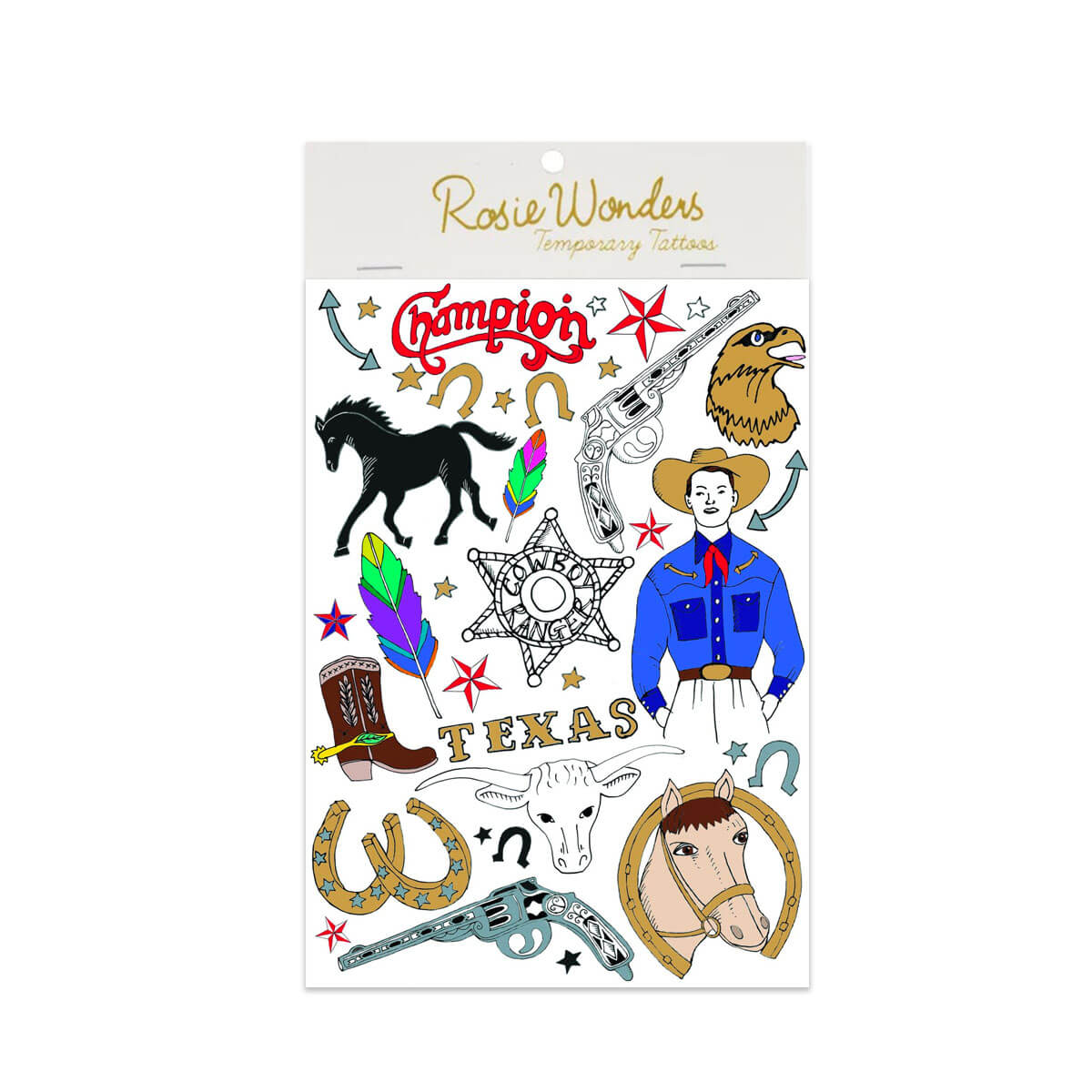 Mini Western Temporary Tattoos by Rosie Wonders