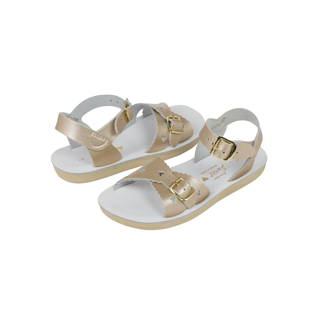 Sweetheart Sandals in Gold by Salt-Water