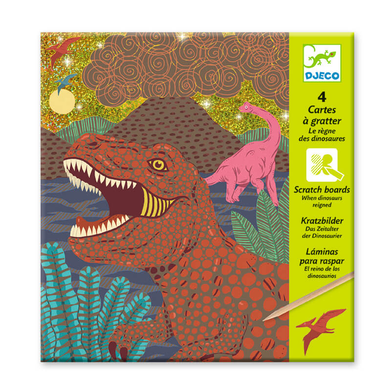 When Dinosaurs Reigned Metallic Scratch Boards by Djeco