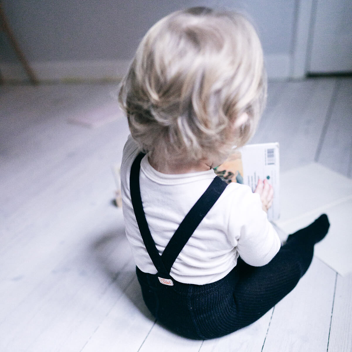 Footed Tights With Braces in Classic Black by Silly Silas