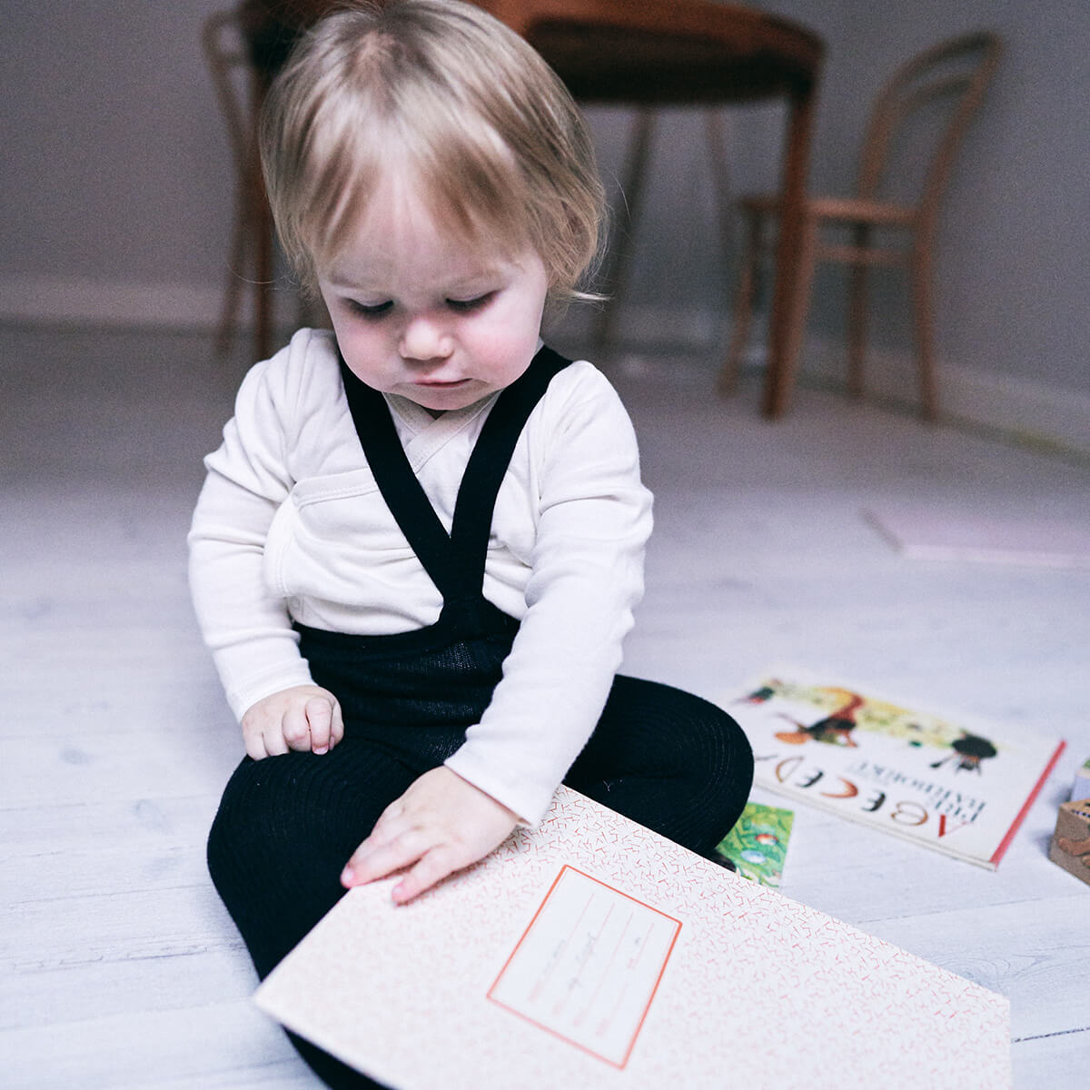 Footed Tights With Braces in Classic Black by Silly Silas