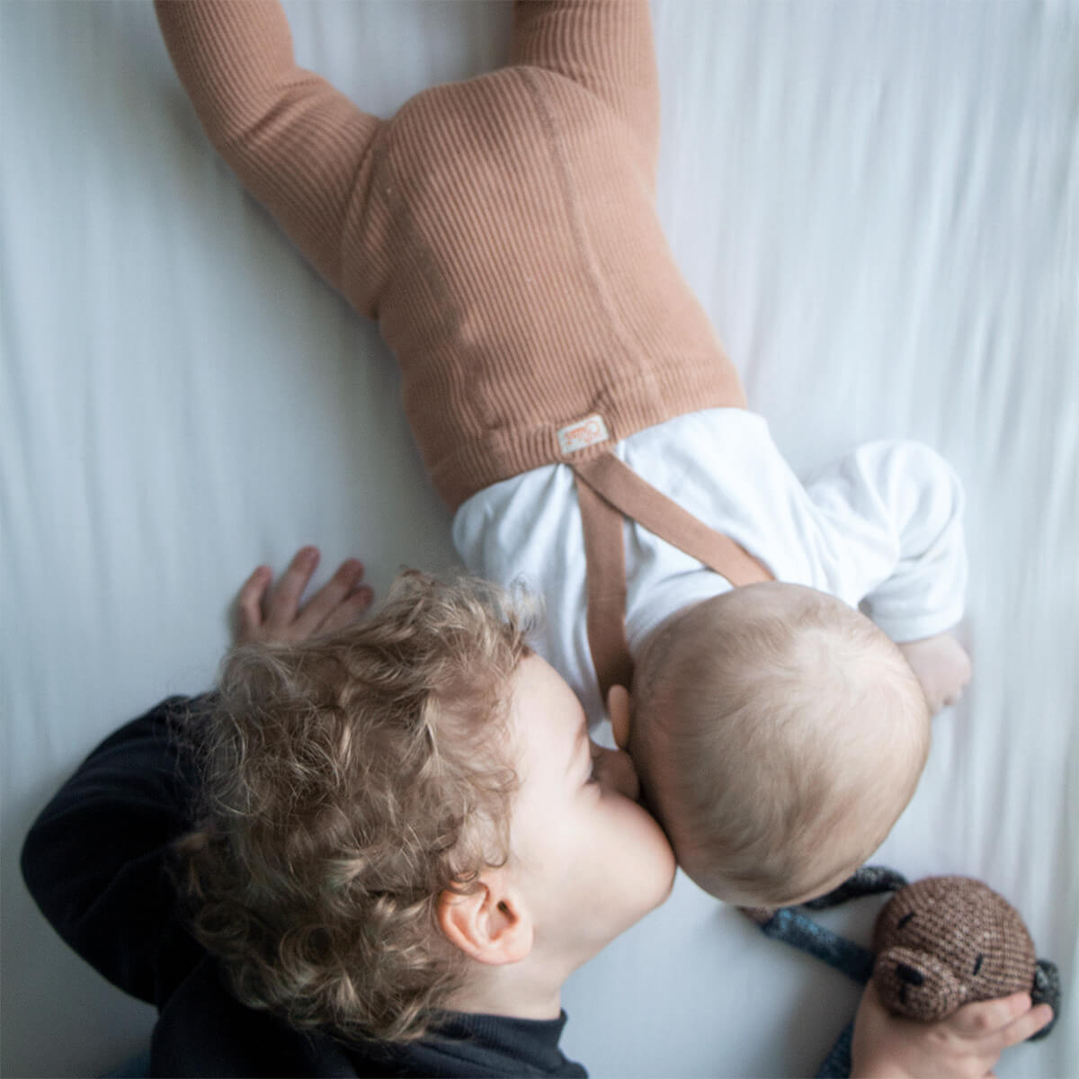 Footed Tights With Braces in Light Brown by Silly Silas