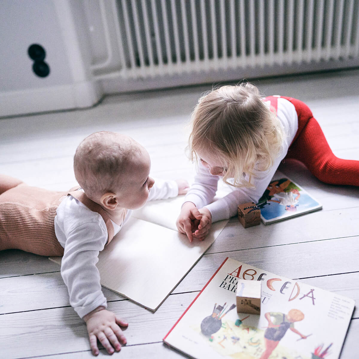 Footed Tights With Braces in Love Red by Silly Silas