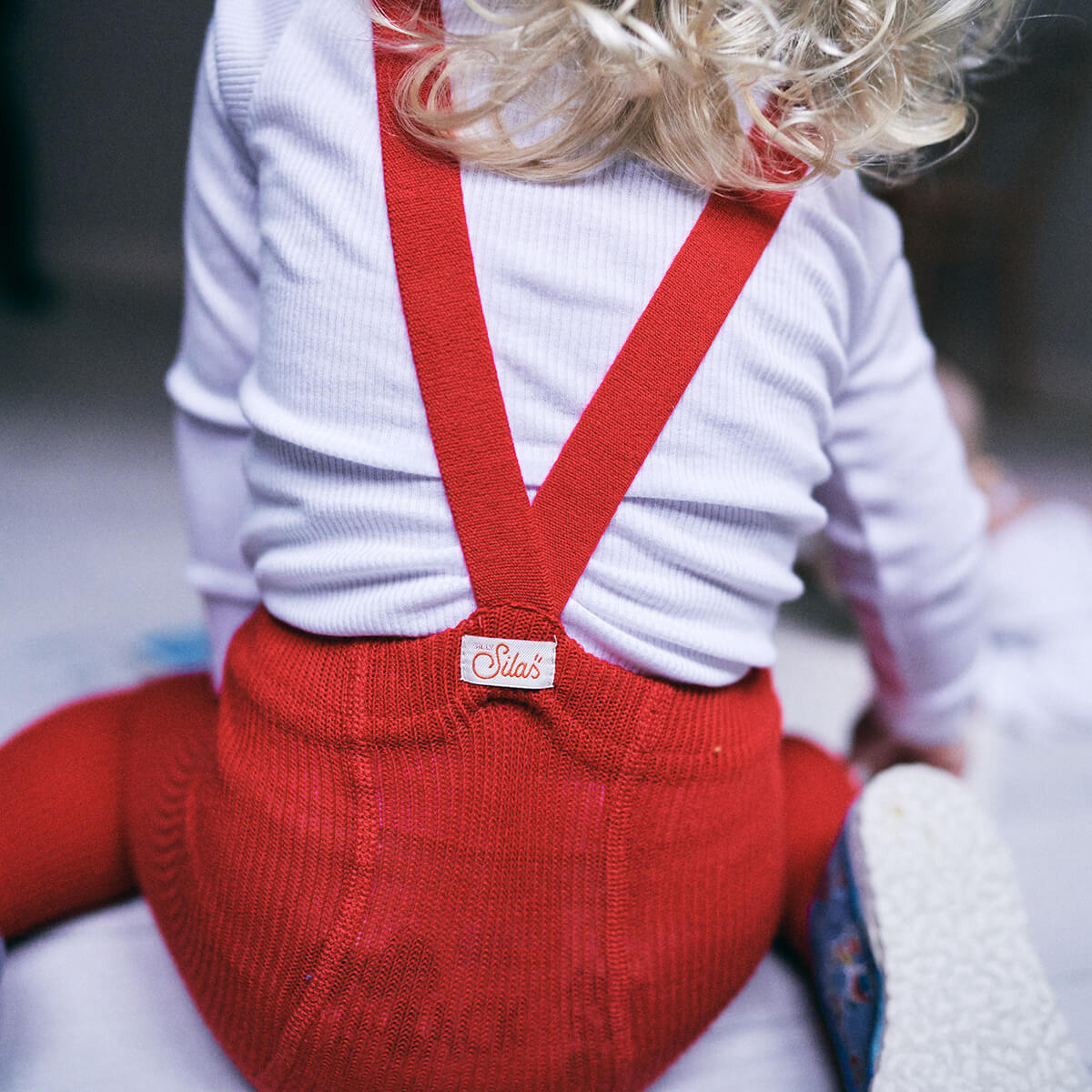 Footed Tights With Braces in Love Red by Silly Silas