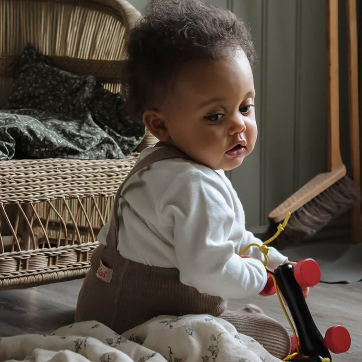 Footed Tights With Braces in Peanut Blend by Silly Silas