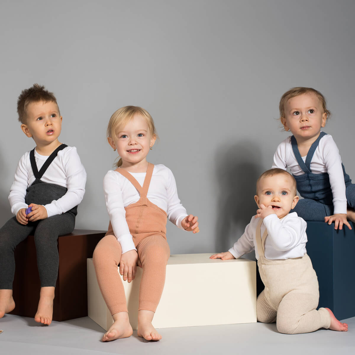 Footless Tights With Braces in Light Brown by Silly Silas