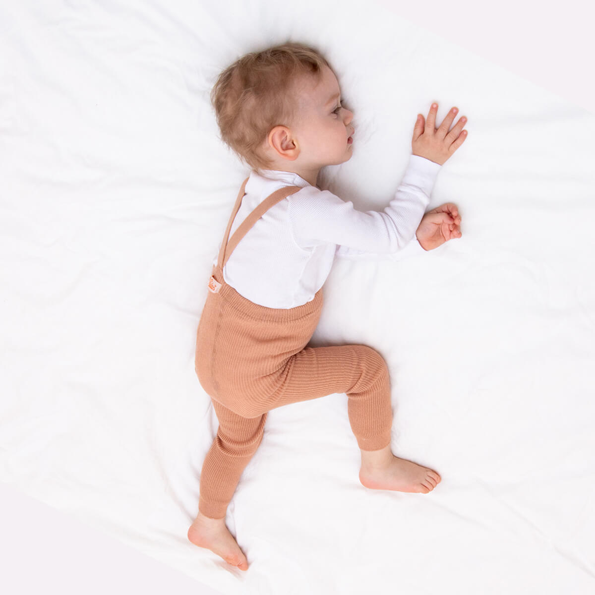 Footless Tights With Braces in Light Brown by Silly Silas