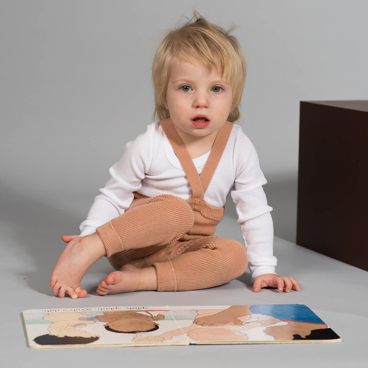 Footless Tights With Braces in Light Brown by Silly Silas