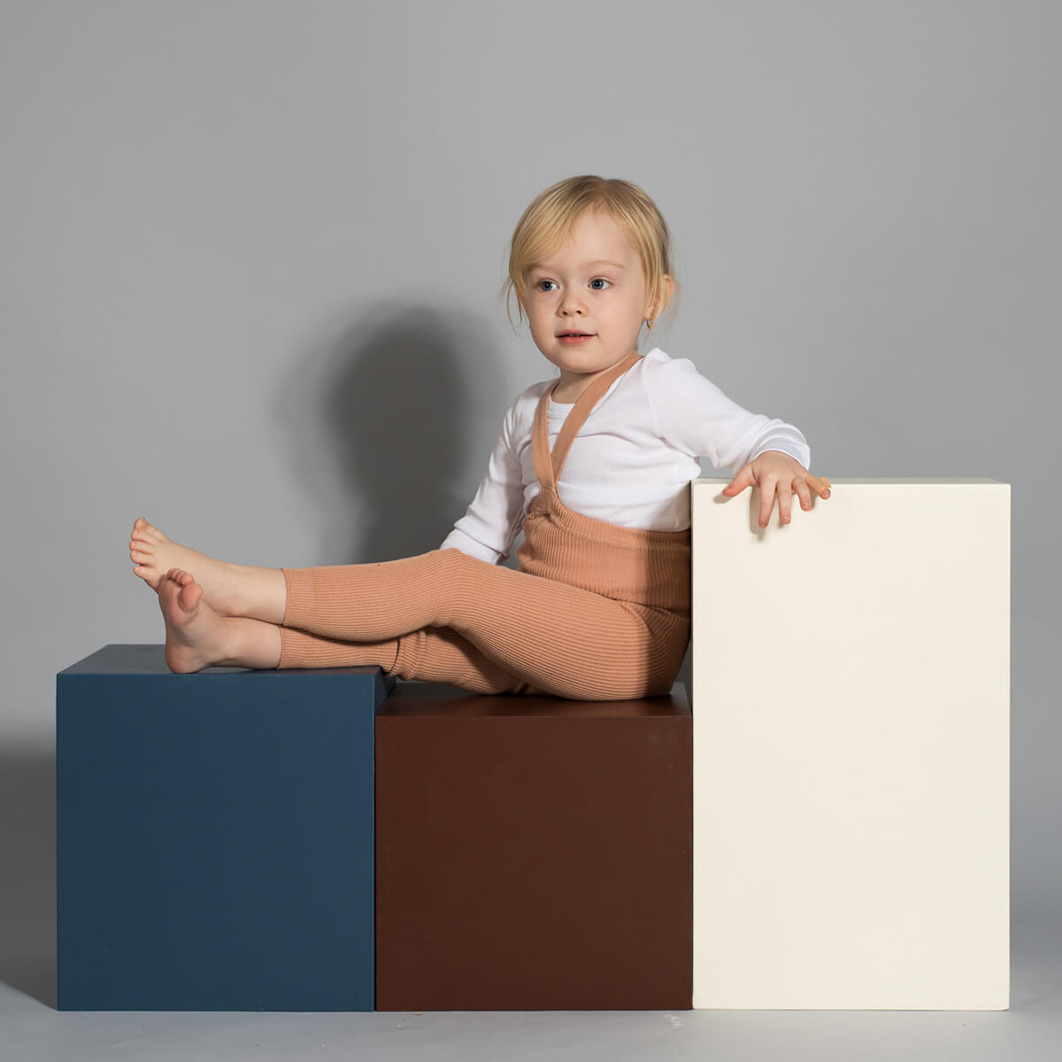 Footless Tights With Braces in Light Brown by Silly Silas