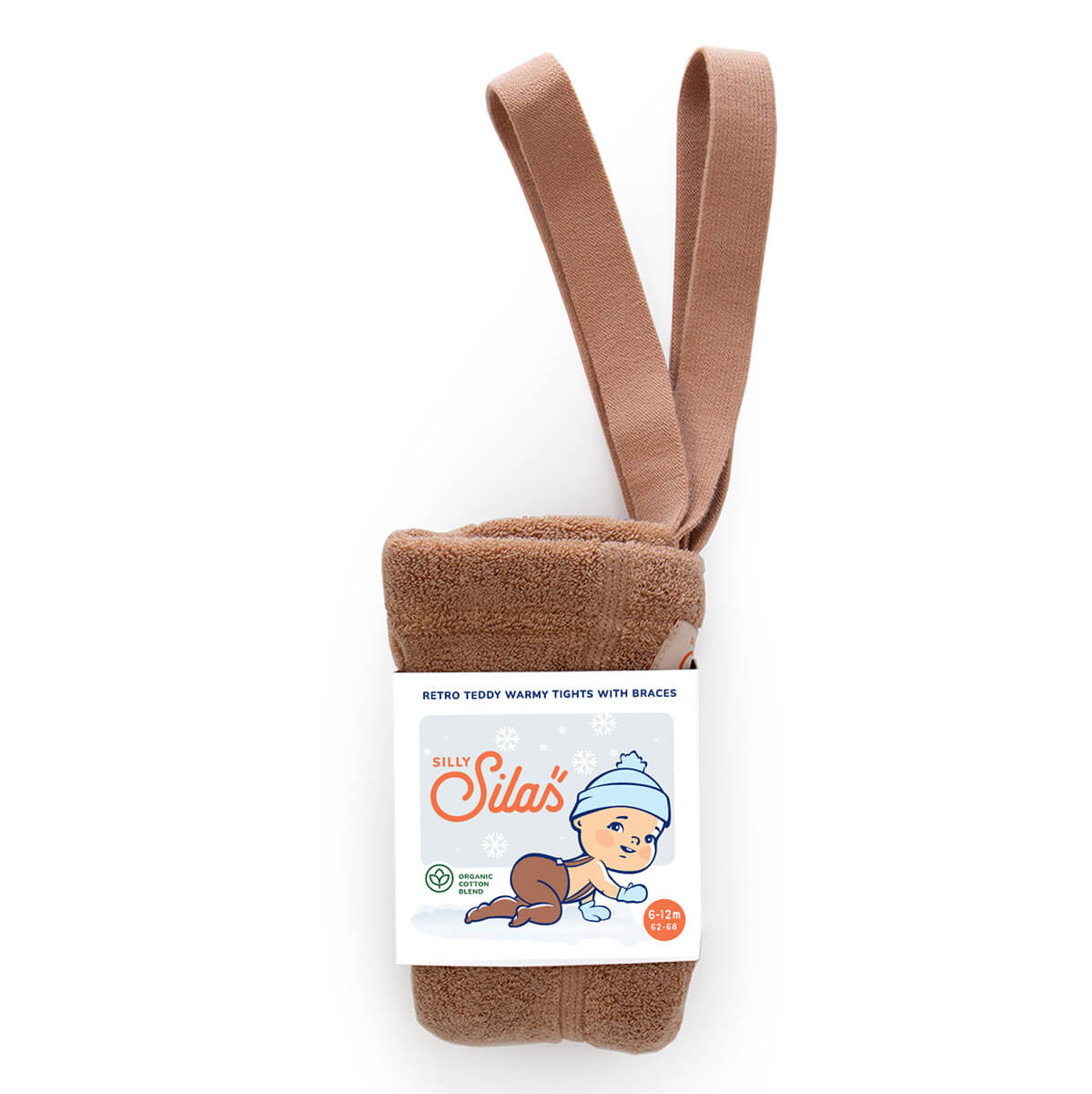 Teddy Warmy Footed Tights With Braces in Light Brown by Silly Silas