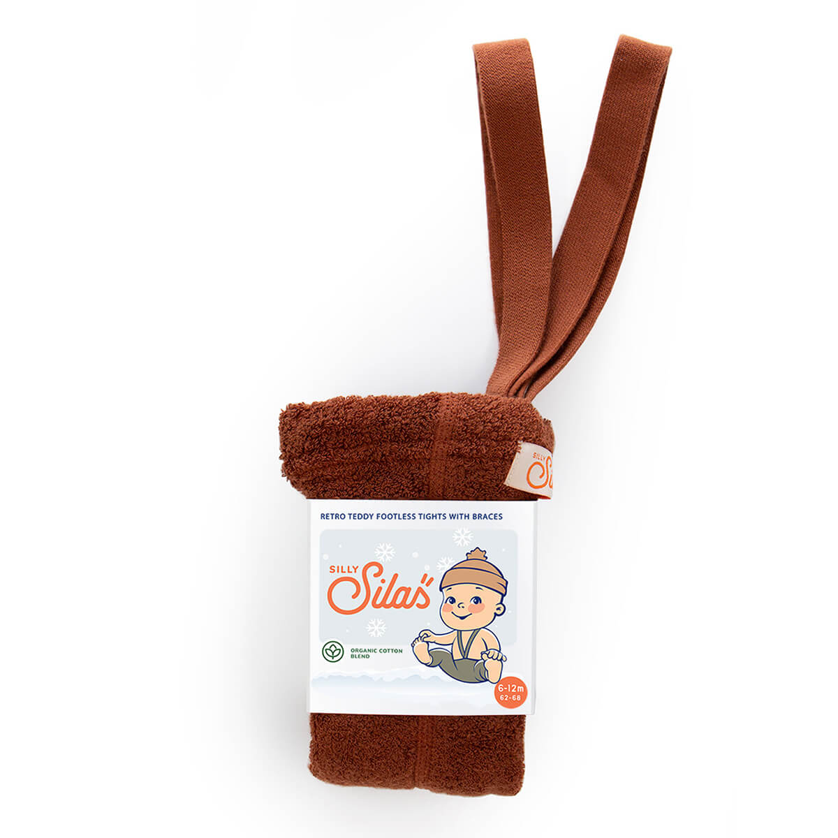 Teddy Warmy Footless Tights With Braces in Cinnamon by Silly Silas