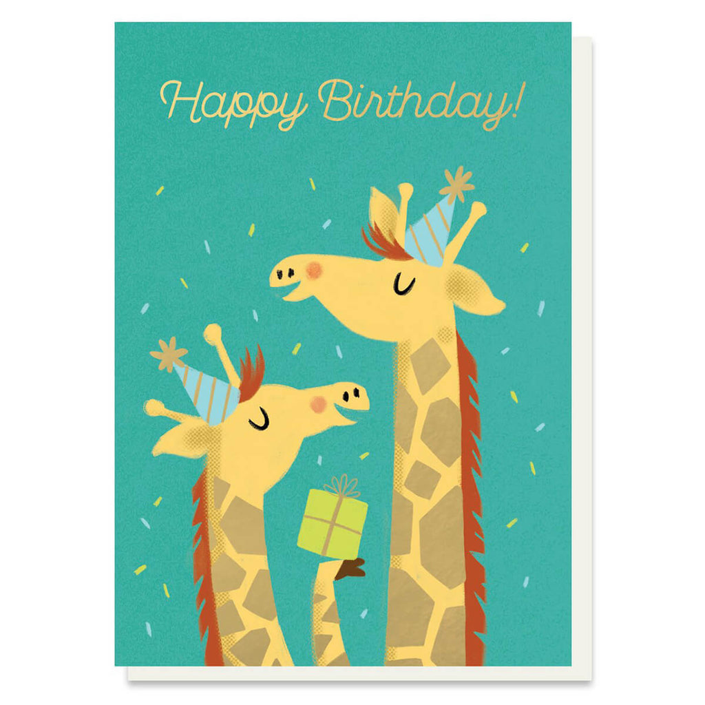 Giraffe Gift Birthday Greetings Card by Stormy Knight