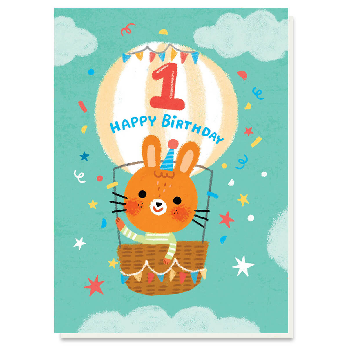 1st Birthday Balloon Greetings Card by Grace Habib for Stormy Knight ...
