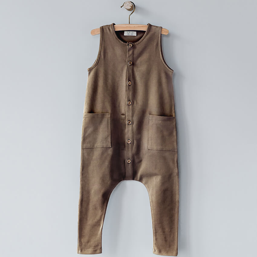 The Free-Range Playsuit in Walnut by The Simple Folk