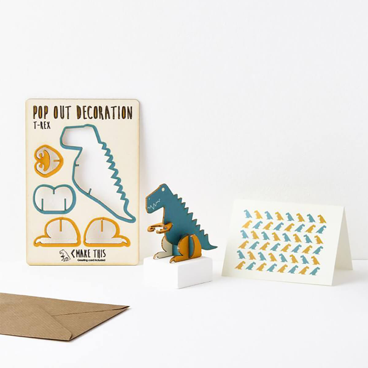 T Rex Pop Out Decoration And Greetings Card by The Pop Out Card Company