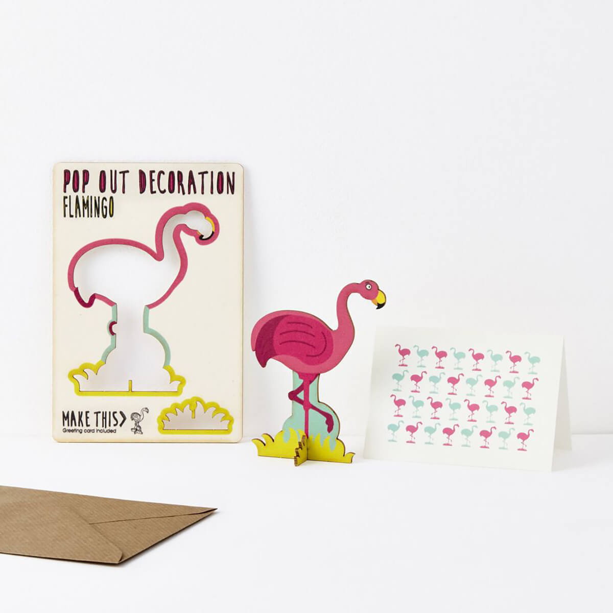 Flamingo Pop Out Decoration And Greetings Card by The Pop Out Card Company