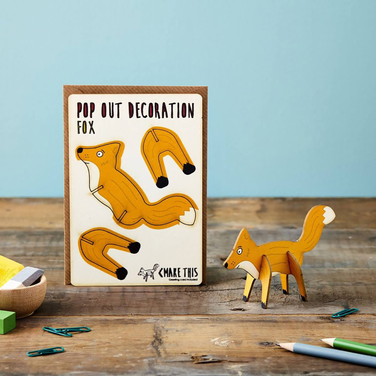 Fox Pop Out Decoration And Greetings Card by The Pop Out Card Company
