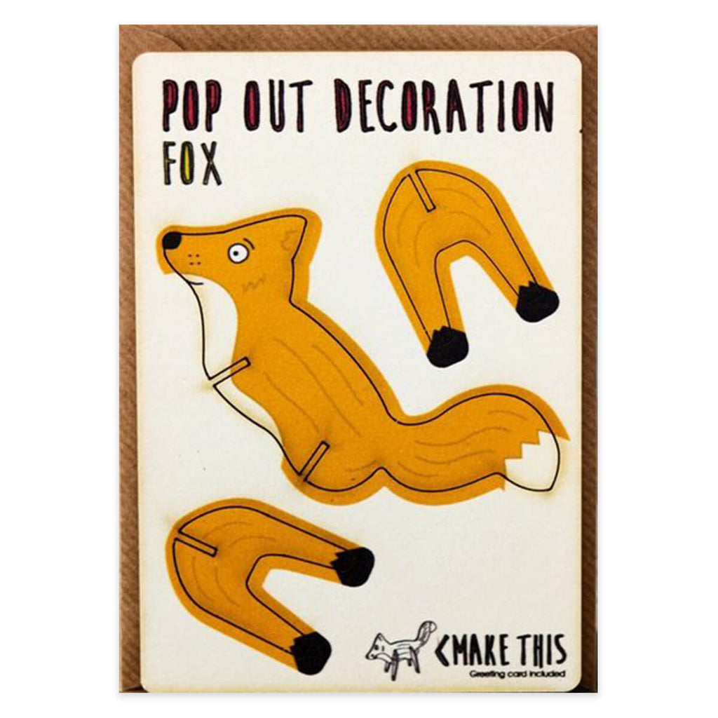 Fox Pop Out Decoration And Greetings Card by The Pop Out Card Company