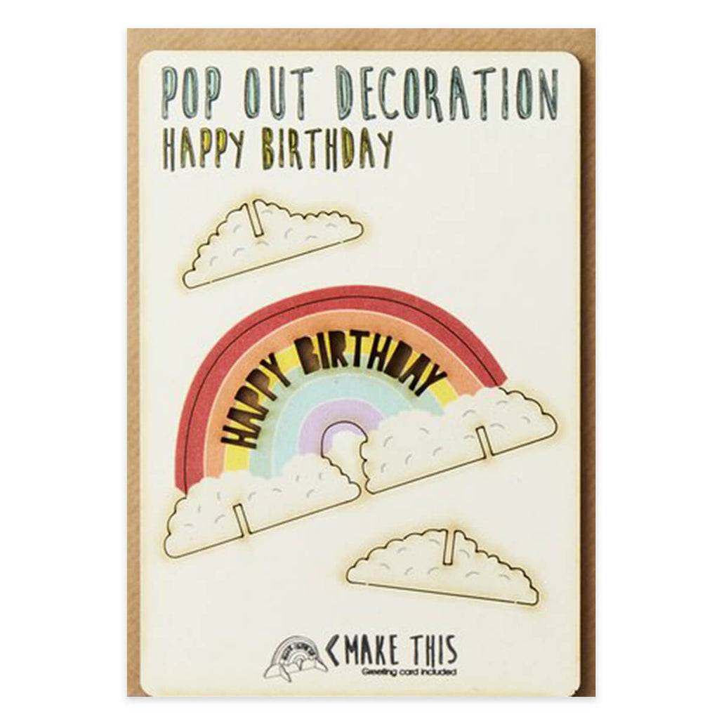 Rainbow Pop Out Decoration And Greetings Card by The Pop Out Card Company
