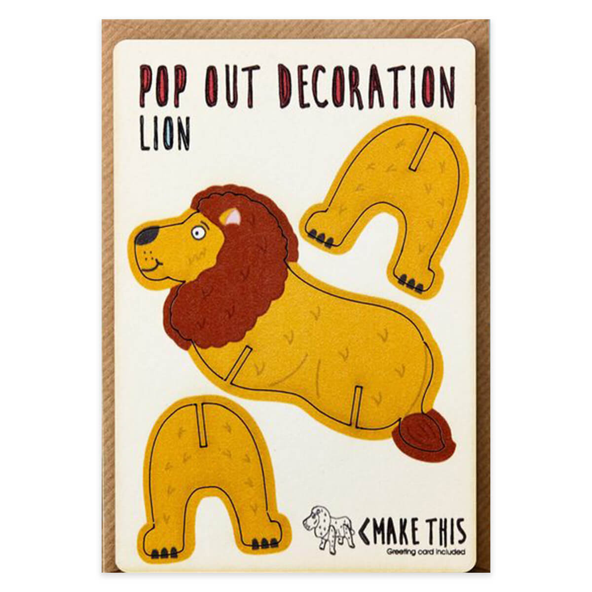 Lion Pop Out Decoration And Greetings Card by The Pop Out Card Company