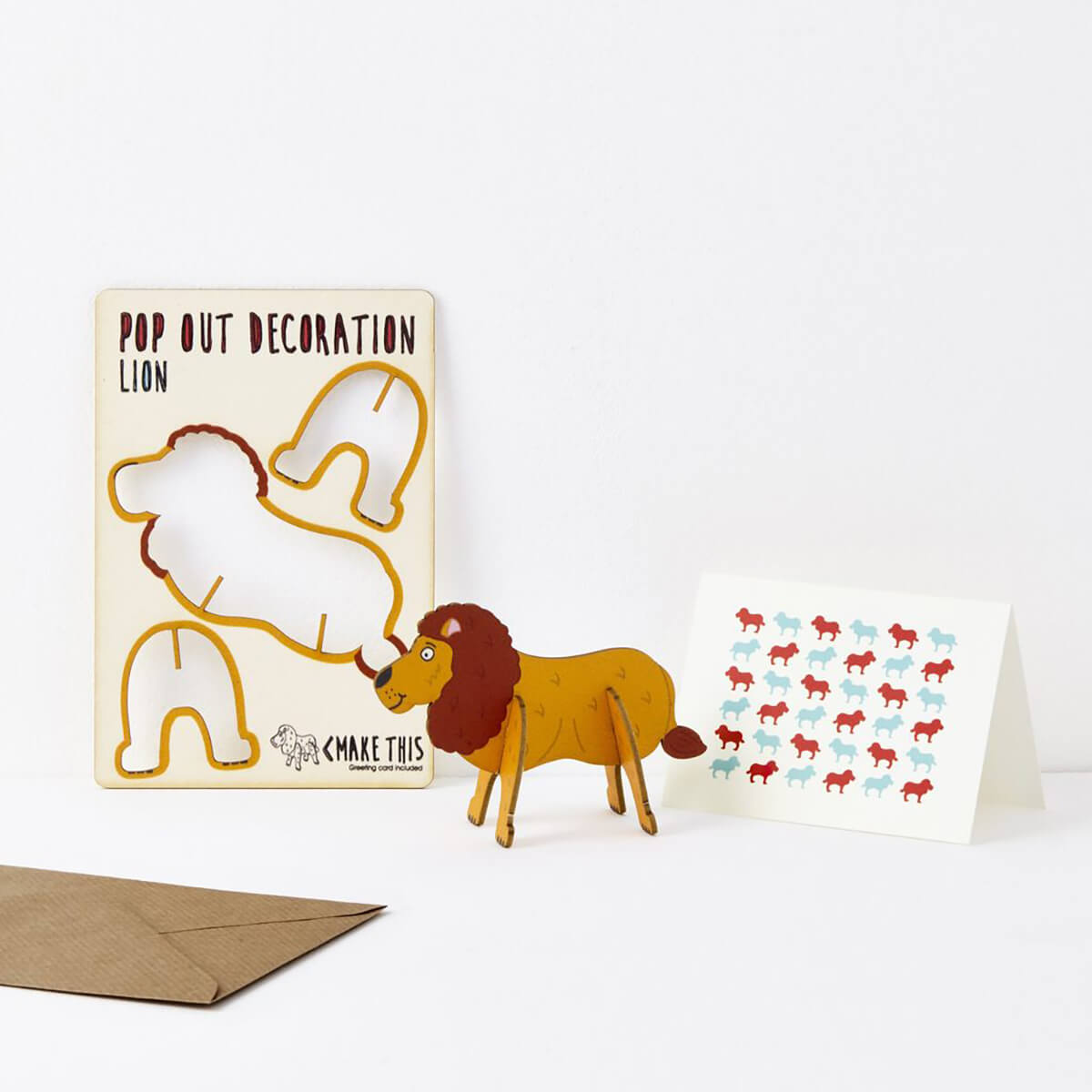 Lion Pop Out Decoration And Greetings Card by The Pop Out Card Company