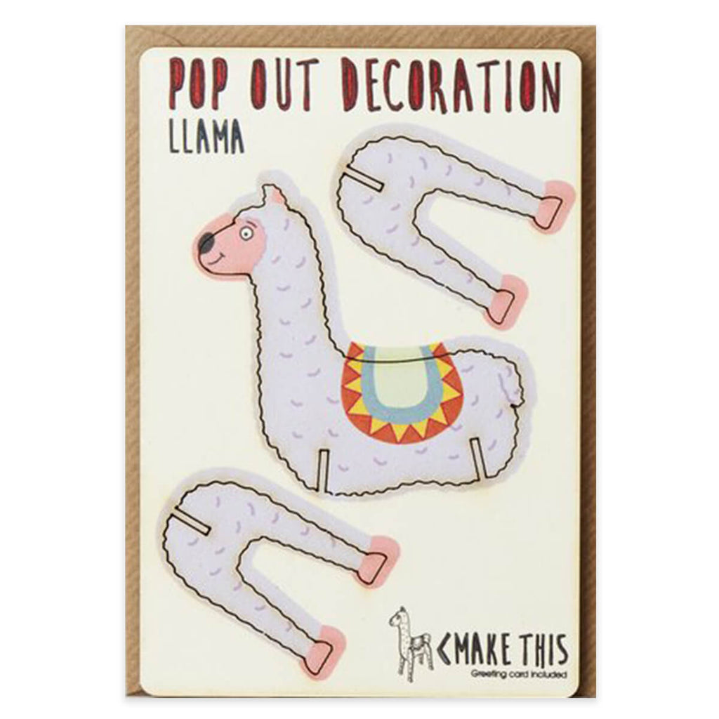 Llama Pop Out Decoration And Greetings Card by The Pop Out Card Company