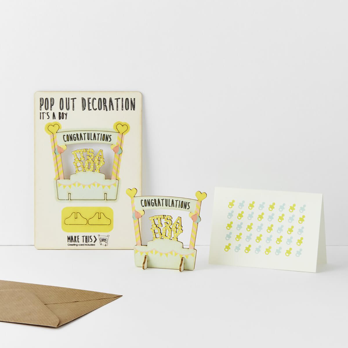 It's A Boy Pop Out Decoration And Greetings Card by The Pop Out Card Company