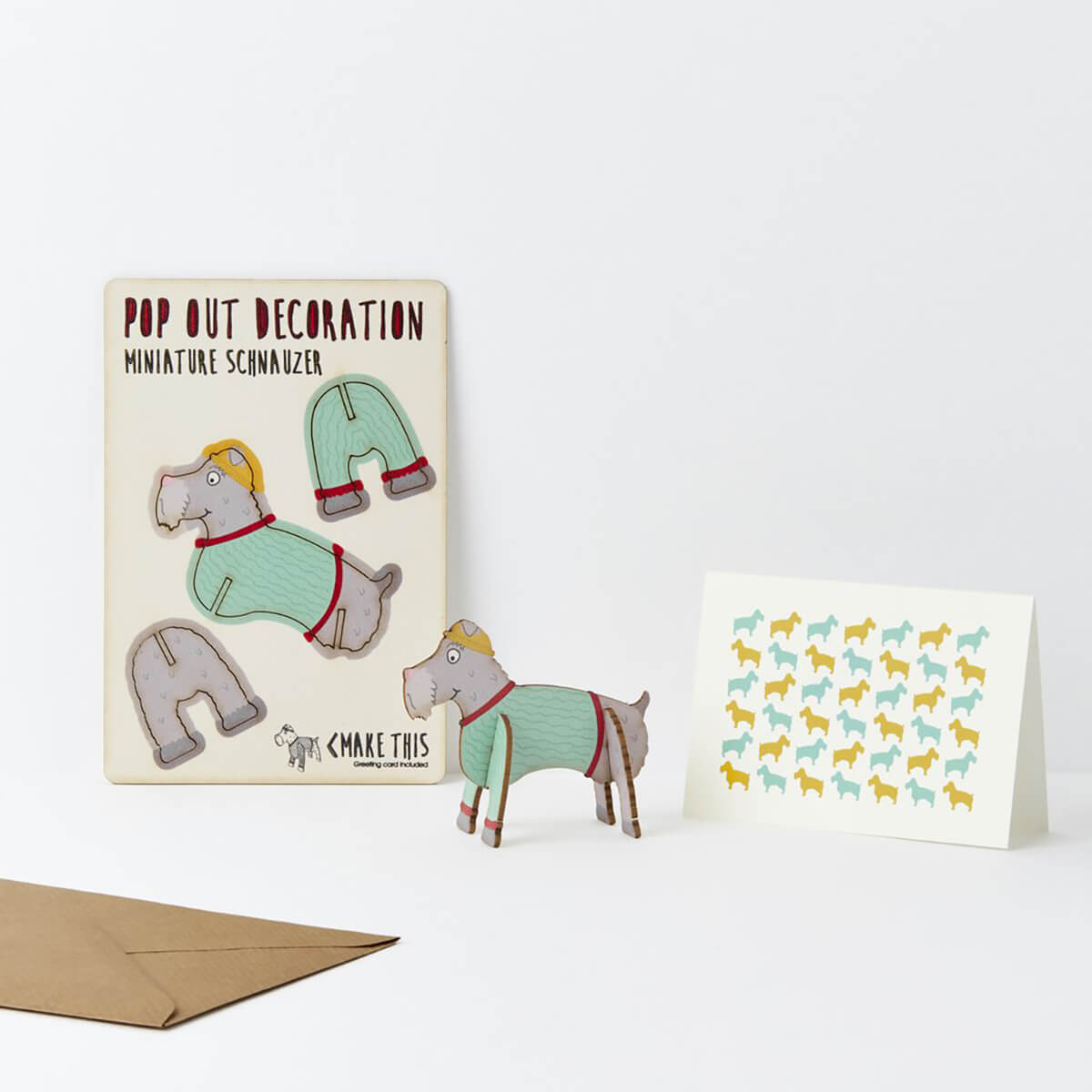 Schnauzer Dog Pop Out Decoration And Greetings Card by The Pop Out Card Company