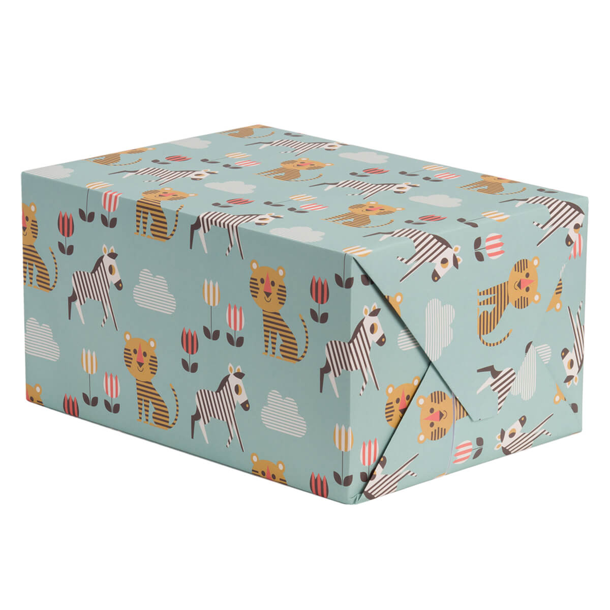 Tiger And Zebra Gift Wrap by Ingela P. Arrhenius for Lagom Design