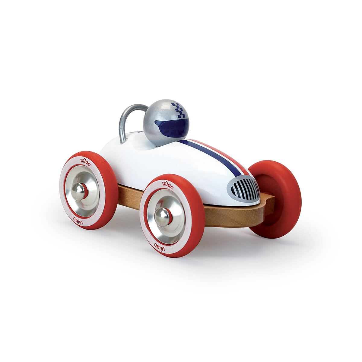 Wooden Vintage Roadster Car in White by Vilac