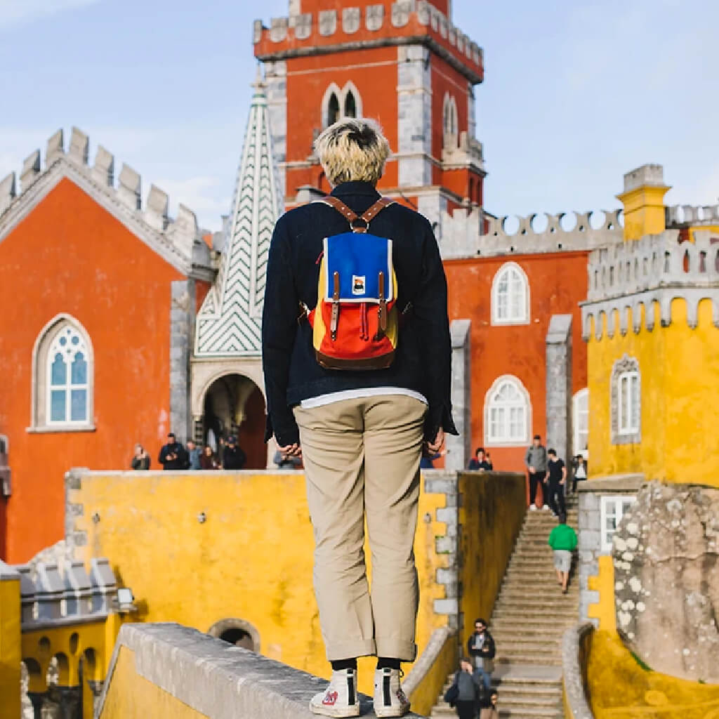 Matra Mini Leather Backpack in Tricolor by YKRA