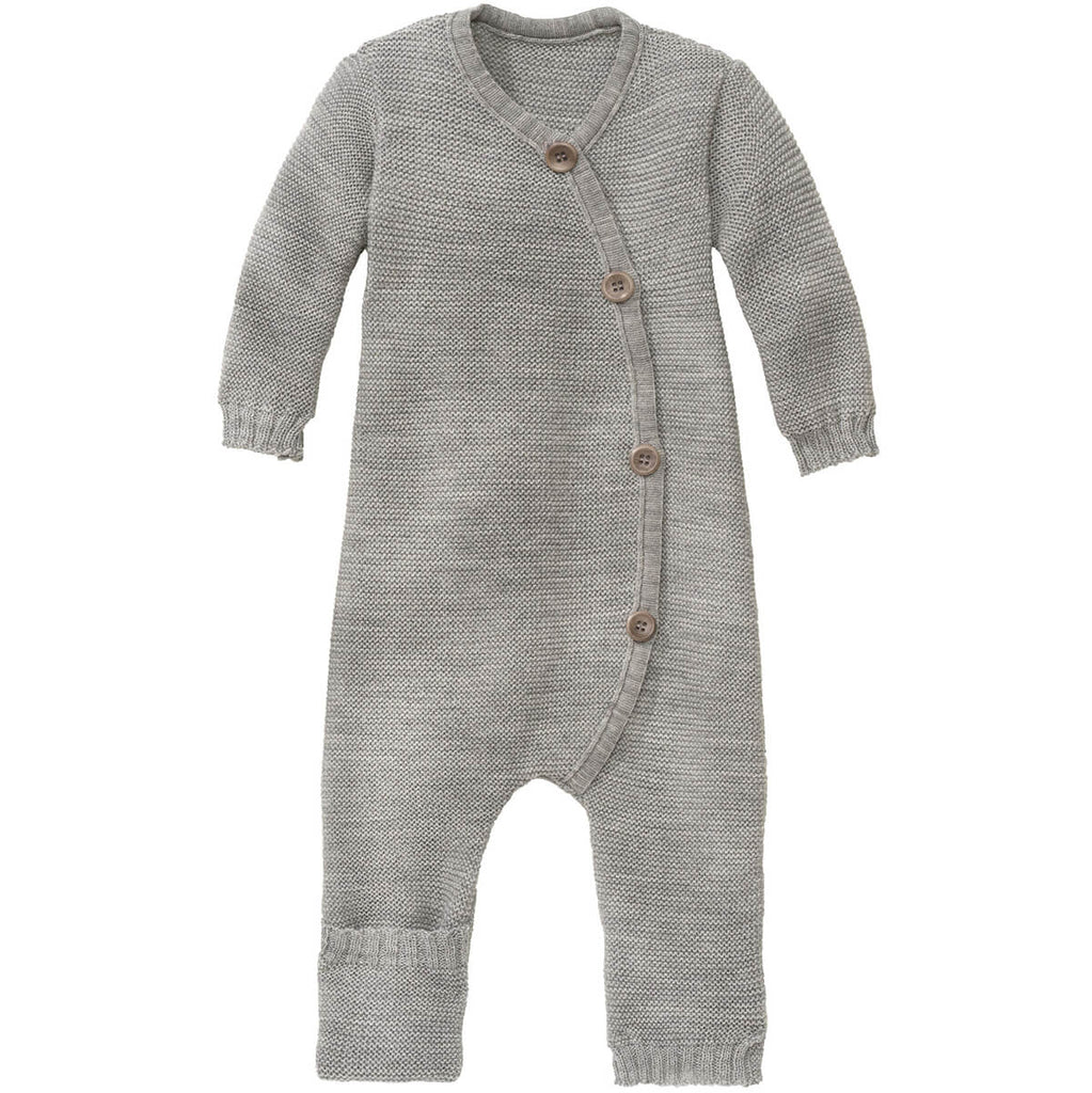 Knitted Merino Baby Overall in Grey by Disana