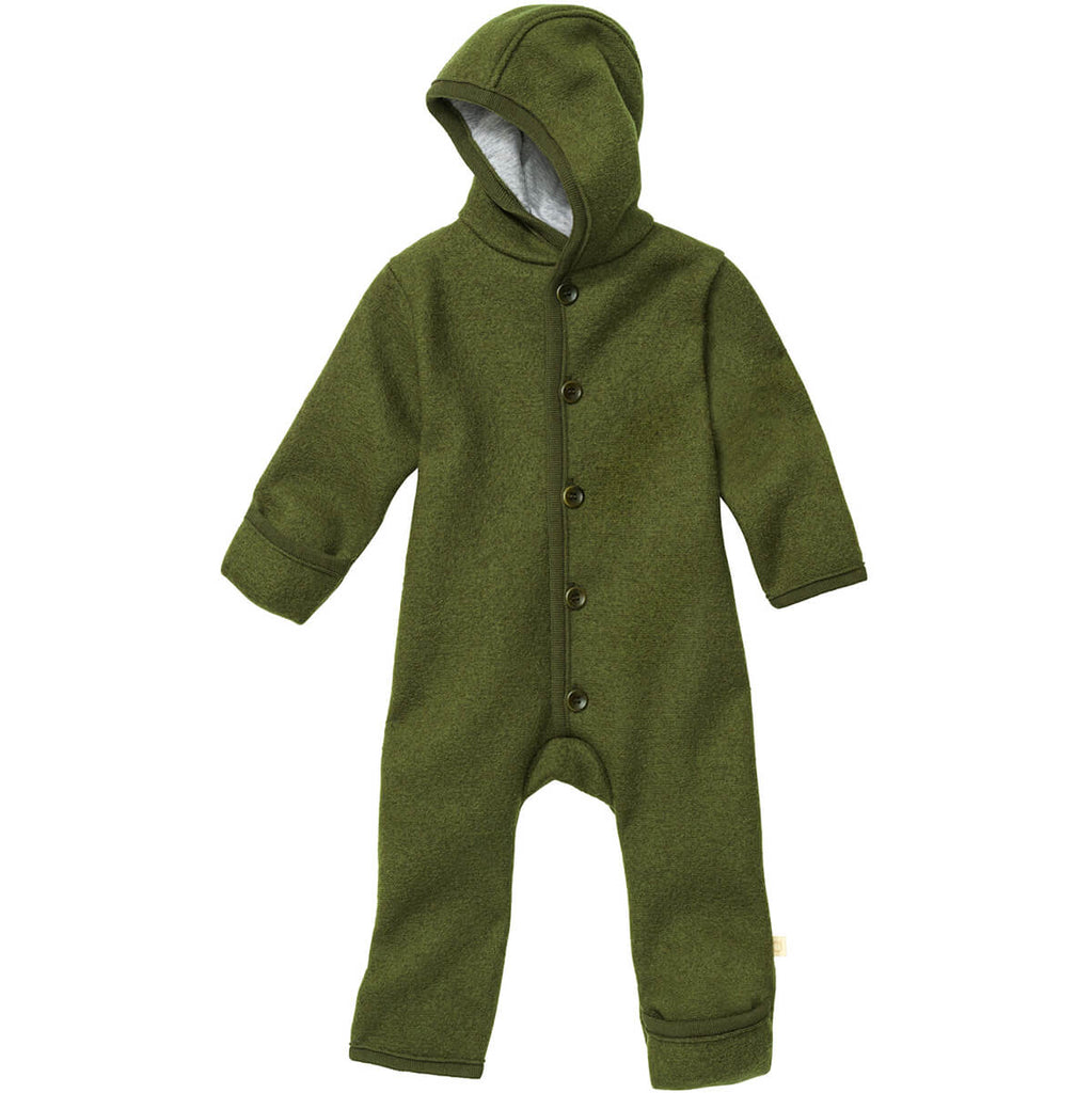 Boiled Merino Wool Baby Overall in Olive by Disana