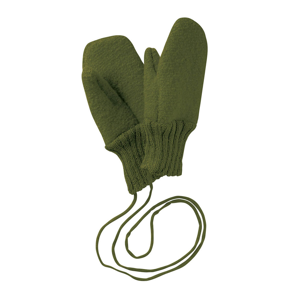 Boiled Wool Gloves in Olive by Disana