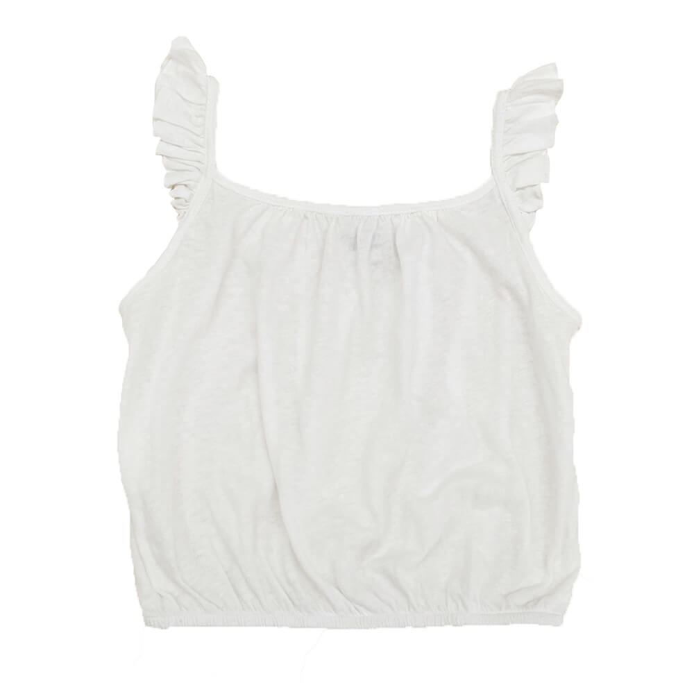 Ruffle Top in White by Long Live The Queen