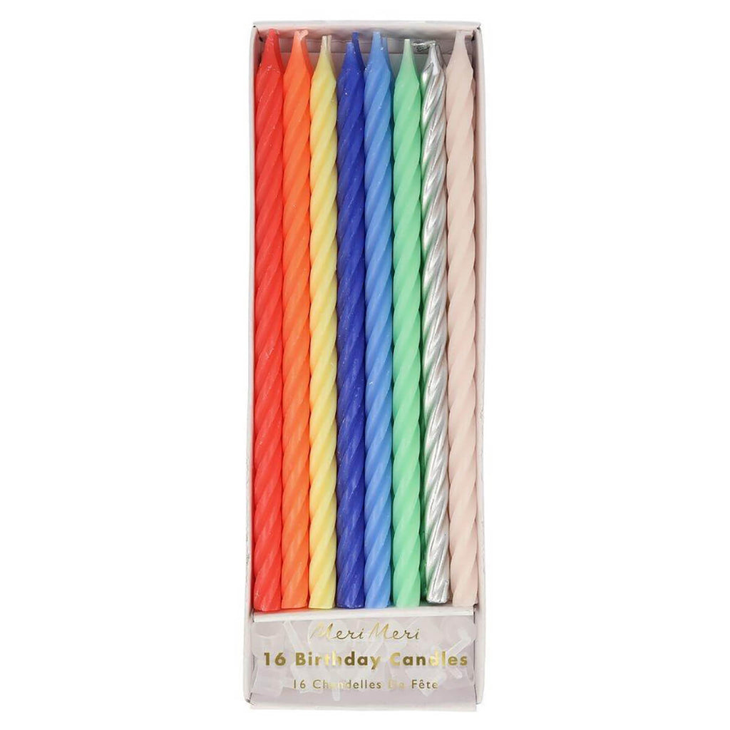 Neon Twisted Party Candles by Meri Meri