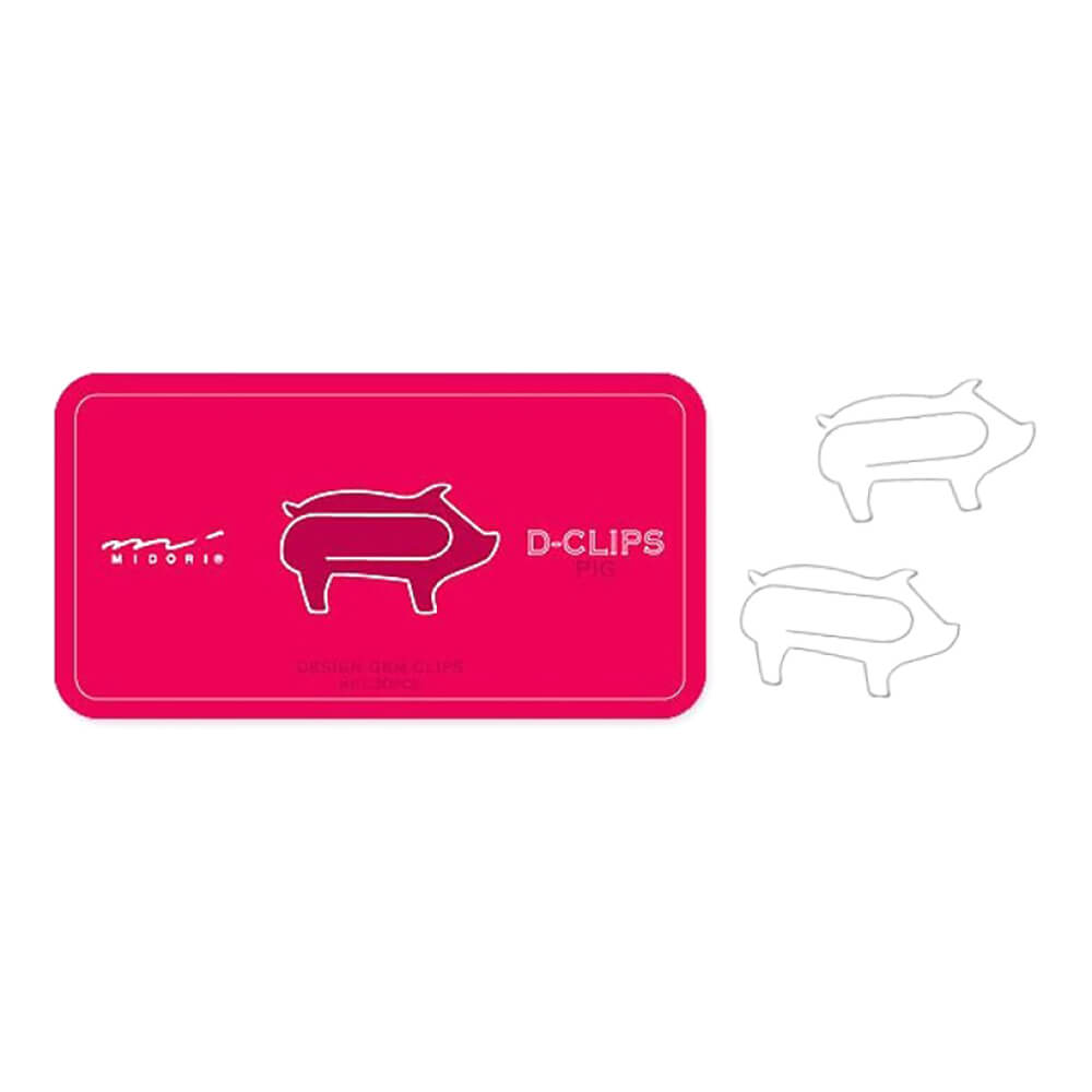 Pig D-Clip Paperclips by Midori