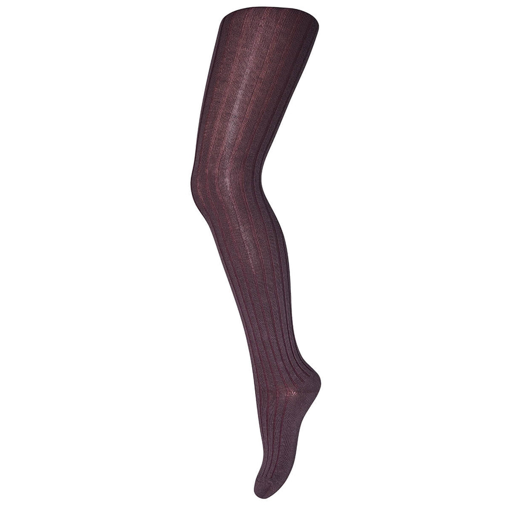 Cotton Rib Tights in Brown Sienna by MP Denmark