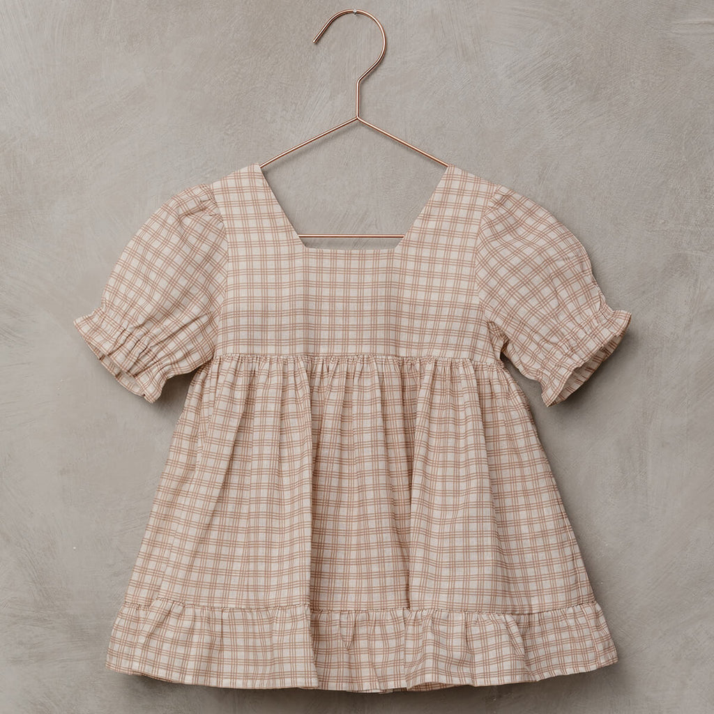 Quinn Dress in Oat Check by Noralee