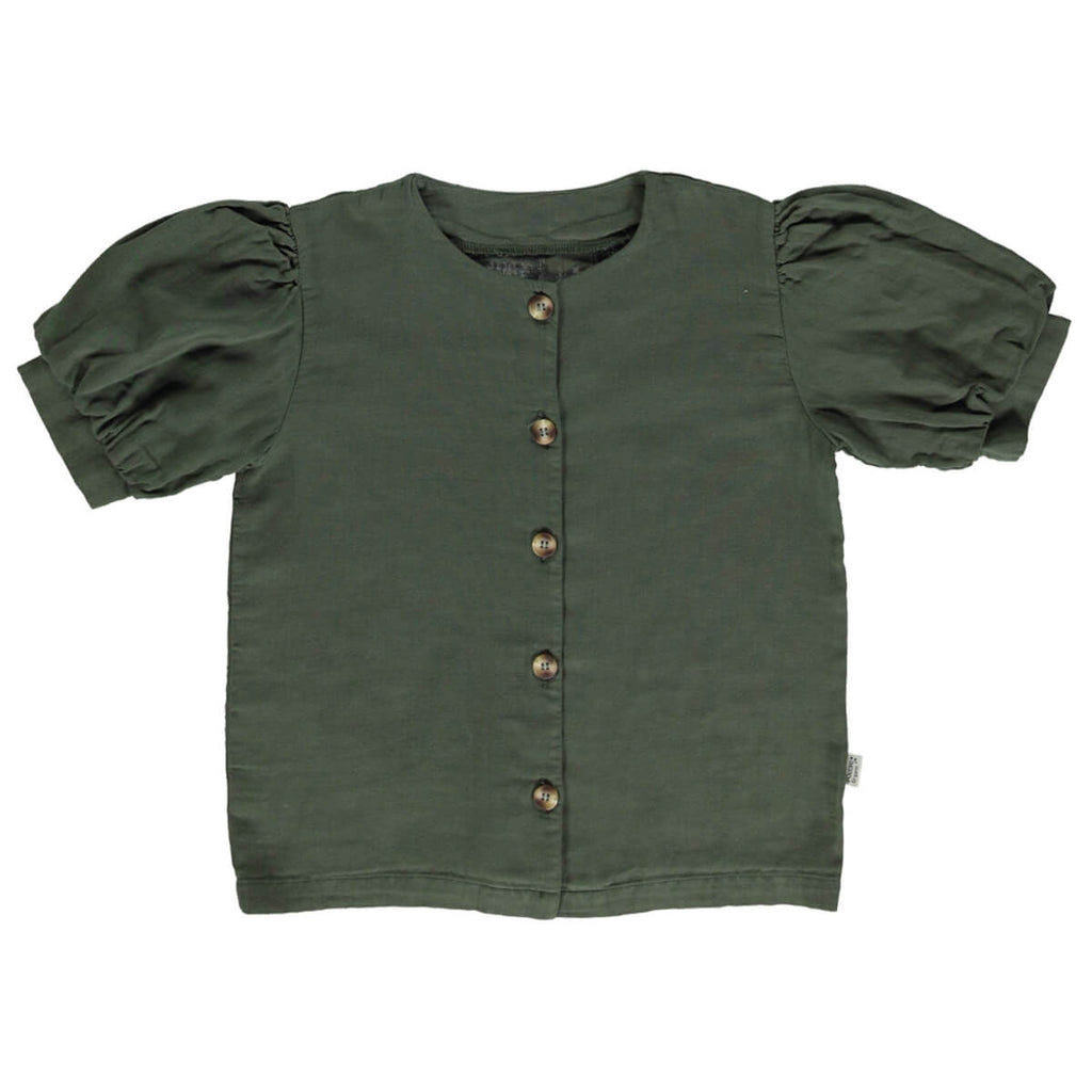 Poire Blouse in Forest Green by Poudre Organic
