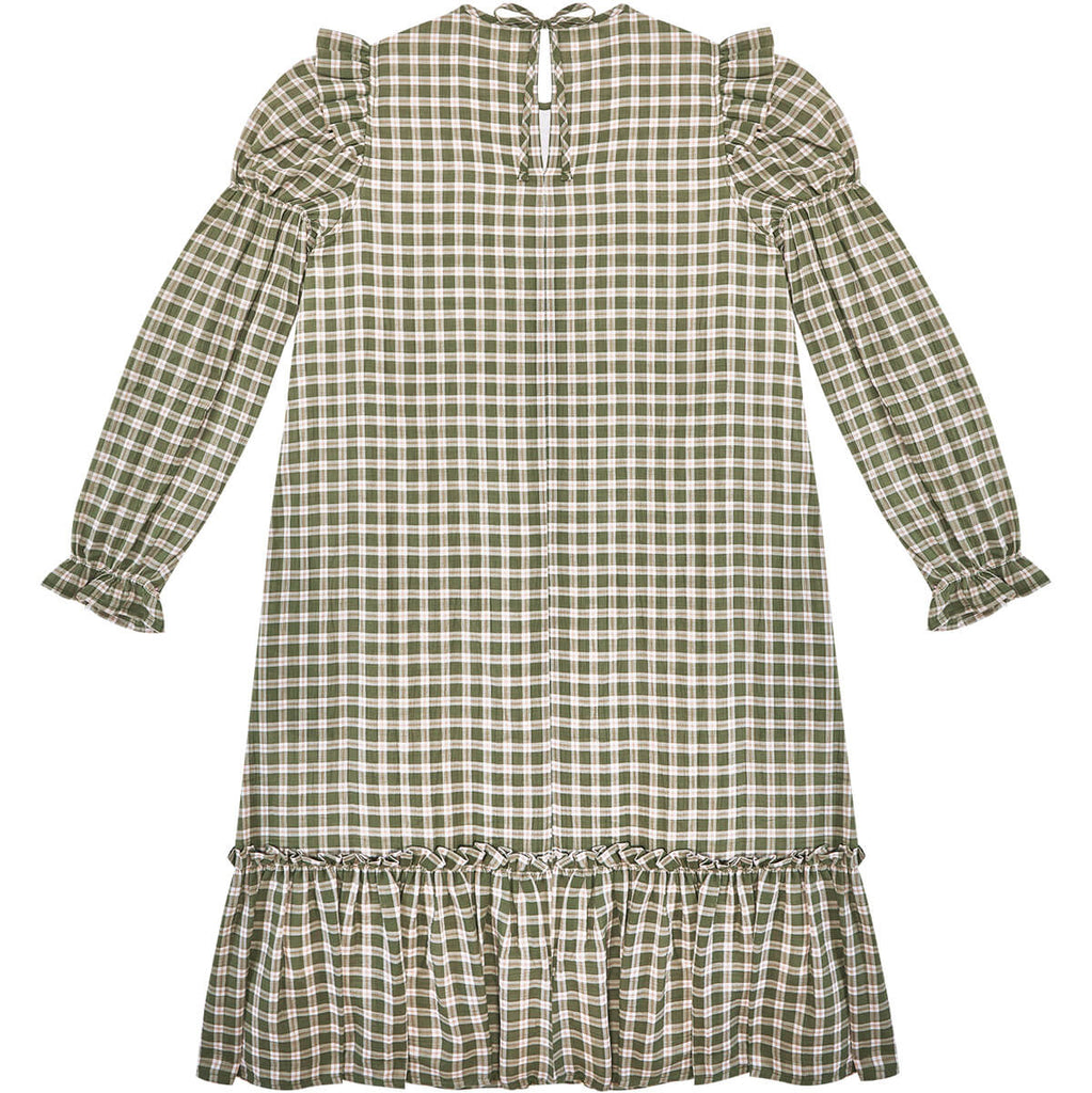 Dominique Women's Dress in Herb Check by The New Society