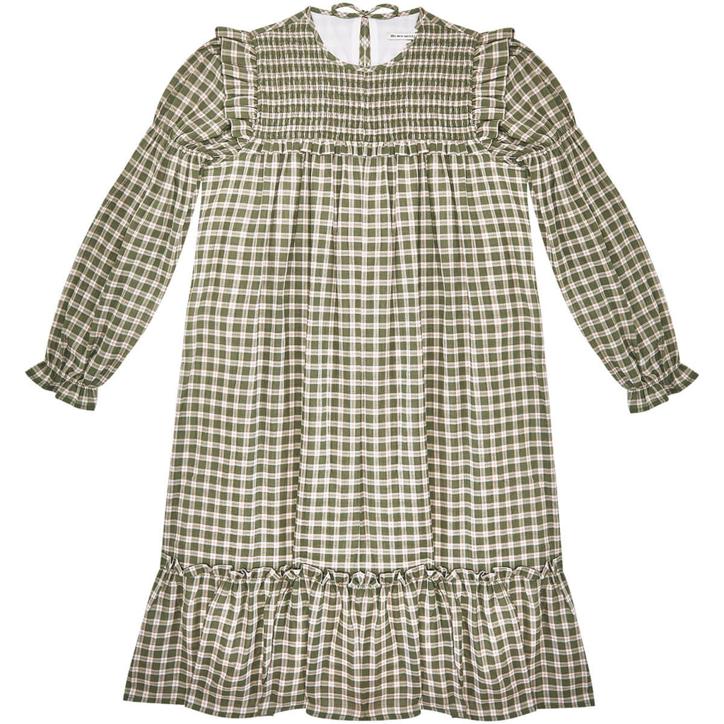 Dominique Women's Dress in Herb Check by The New Society