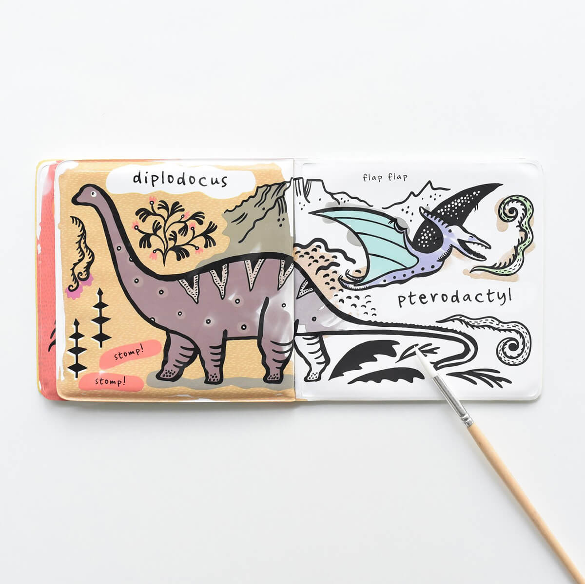 Colour Me: Who's Loves Dinosaurs? Baby's First Bath Book By Wee Gallery