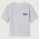 Evona Kid's Short Sleeve Sweatshirt in Melange Light Grey by American Vintage